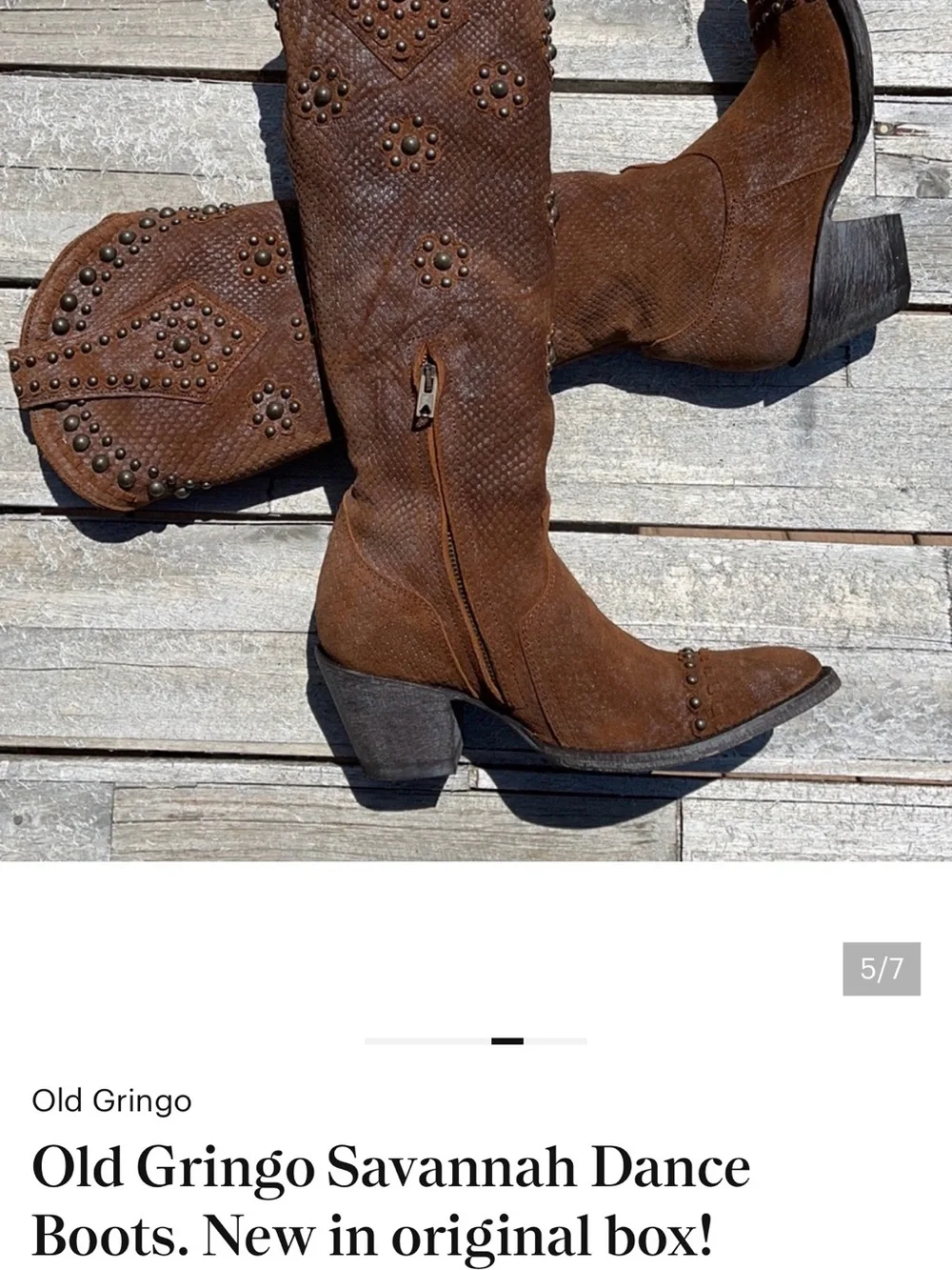 Old Gringo Brown Studded Over-the-Knee Boots